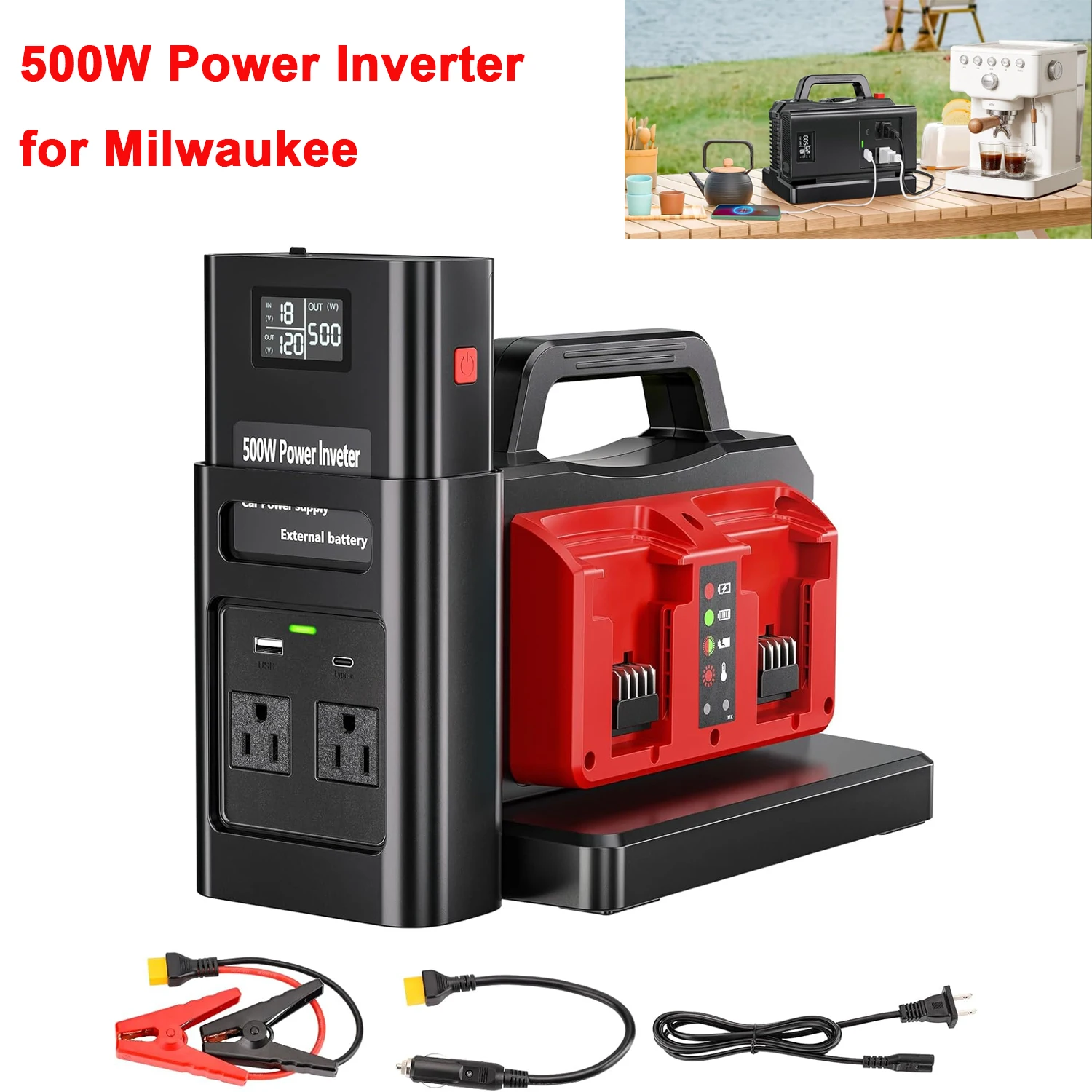 Inversor de onda sinusoidal pura Milwaukee con USB para vehículo - imagen 5