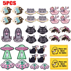 Parche termoadhesivo bordado gato OVNI espacial para planchar