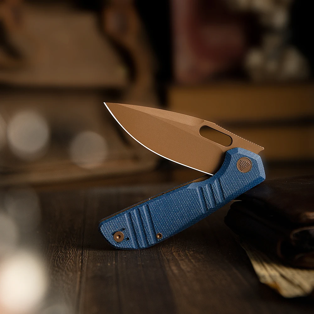 Cuchillo plegable TRIVISA Gecko de micarta EDC para camping y pesca