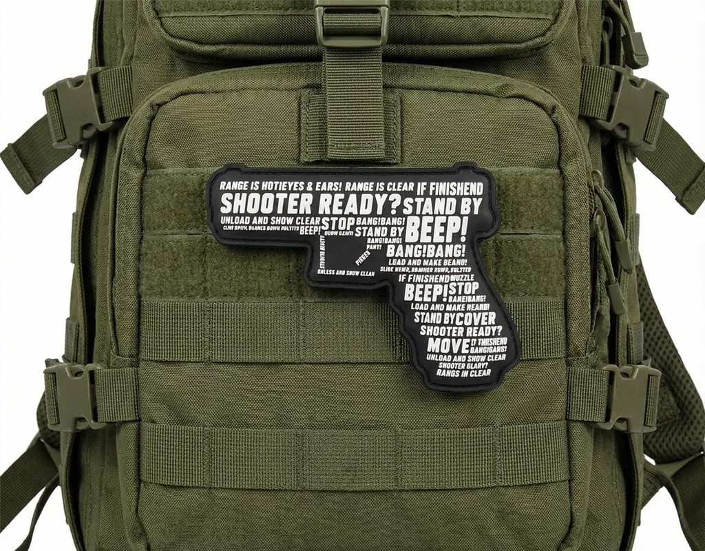 Beep Parche PVC táctico IDPA con soporte pistola – Ropa y mochila - imagen 4
