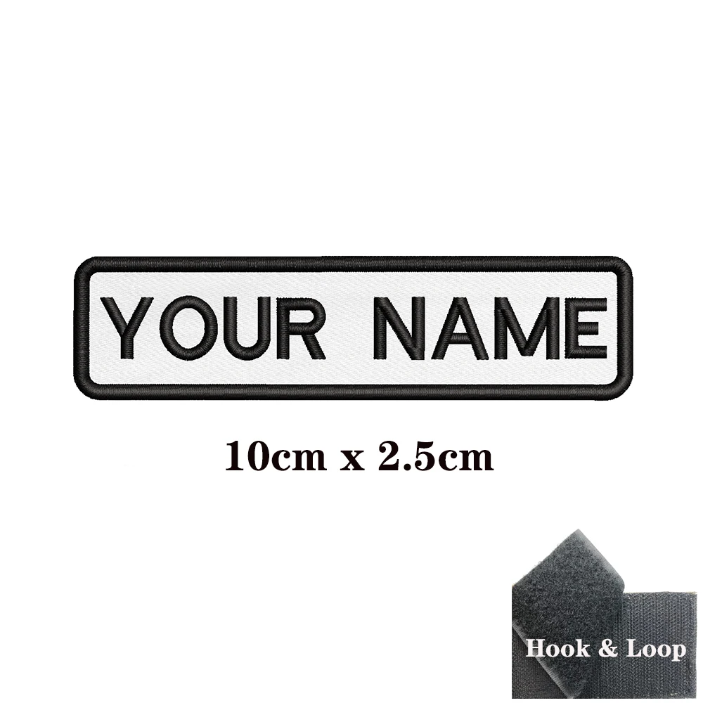 Parche táctico personalizado con rayas y nombre – Blanco lavable - imagen 3