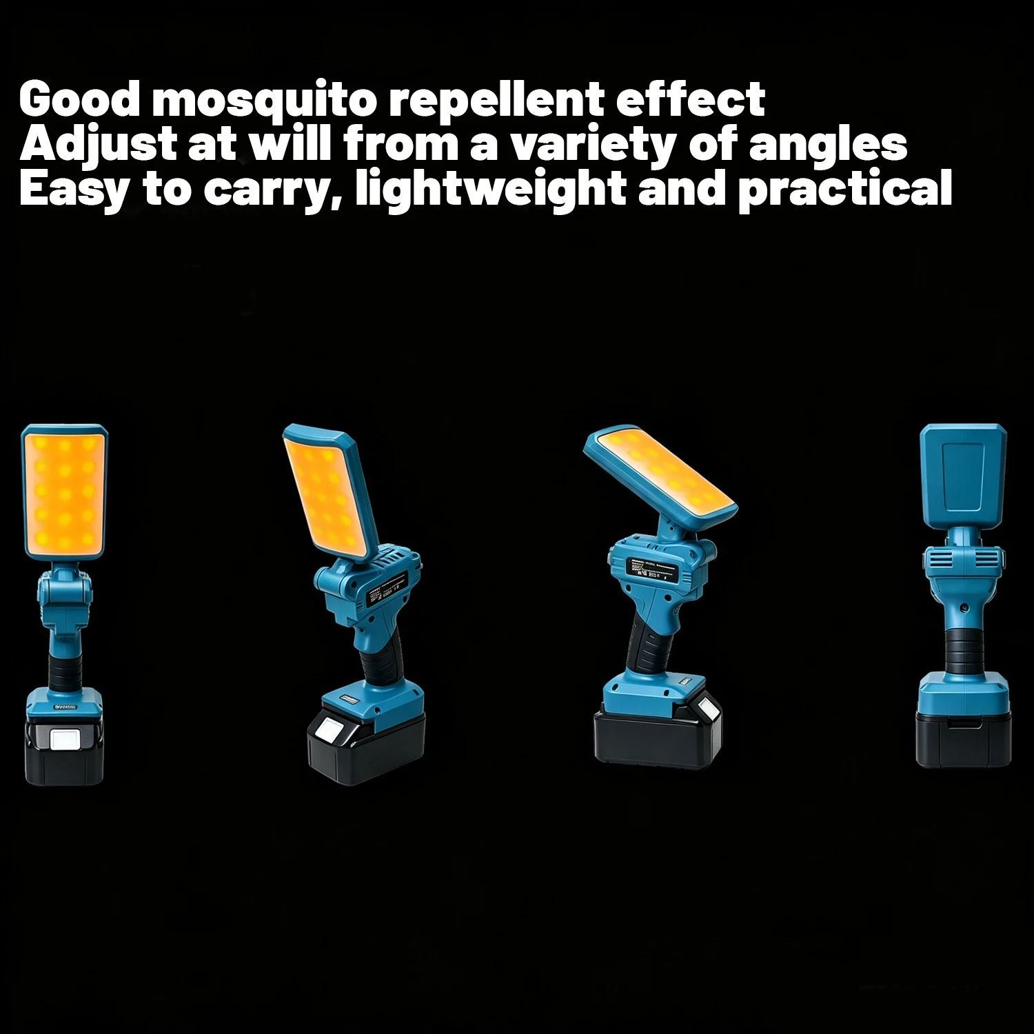 Lámpara LED Táctica Plegable 18V – Luz Ámbar Multi-Baterías Antimosquitos - imagen 4