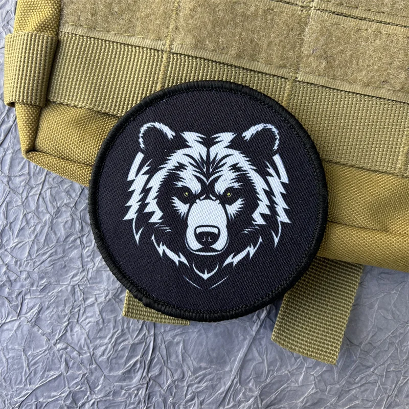 Parche táctico velcro oso negro – Insignia moral para uniforme - imagen 3