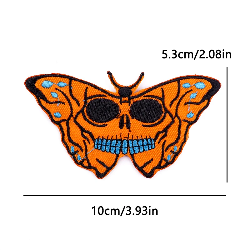 Parche termoadhesivo calavera y mariposa punk rock para ropa táctica - imagen 5