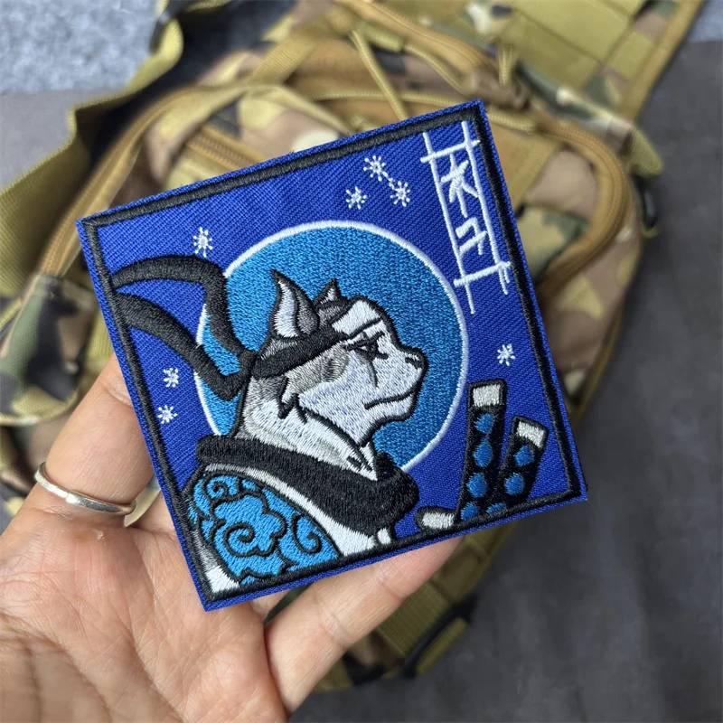 Parche táctico bordado gato japonés – Velcro gancho y bucle - imagen 3