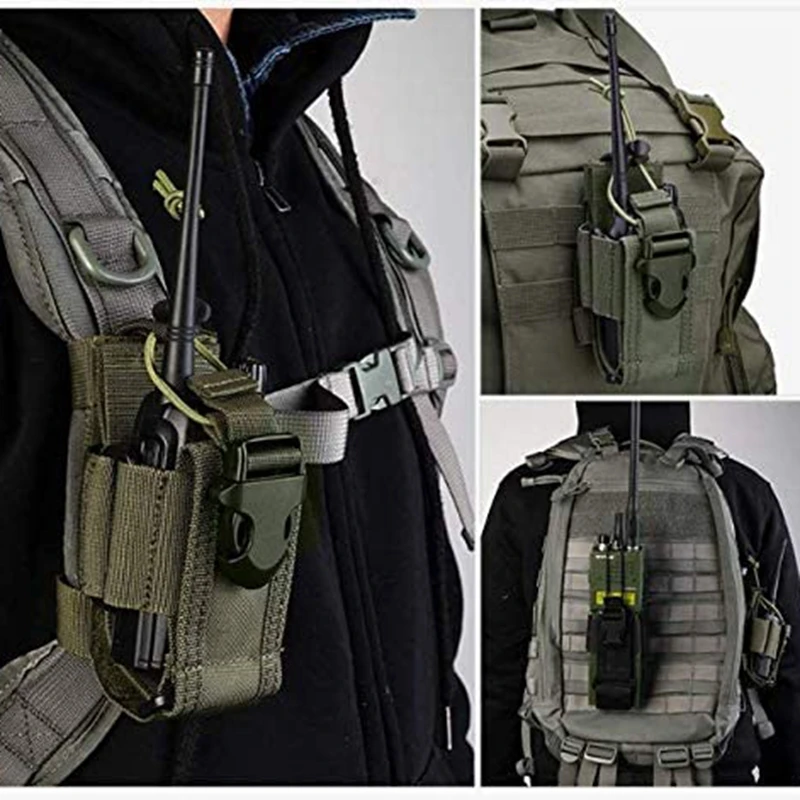 Bolsa táctica MOLLE ajustable para walkie talkie – riñonera de nailon - imagen 5