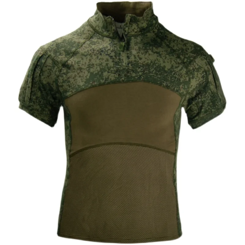 Camiseta táctica EMR verde vista detalle