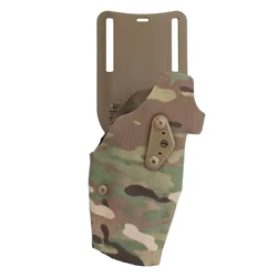 Funda táctica para pistola Glock con QLS y correaje para pierna