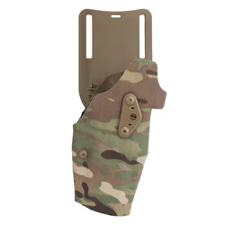 Funda táctica para pistola Glock con QLS y correaje para pierna
