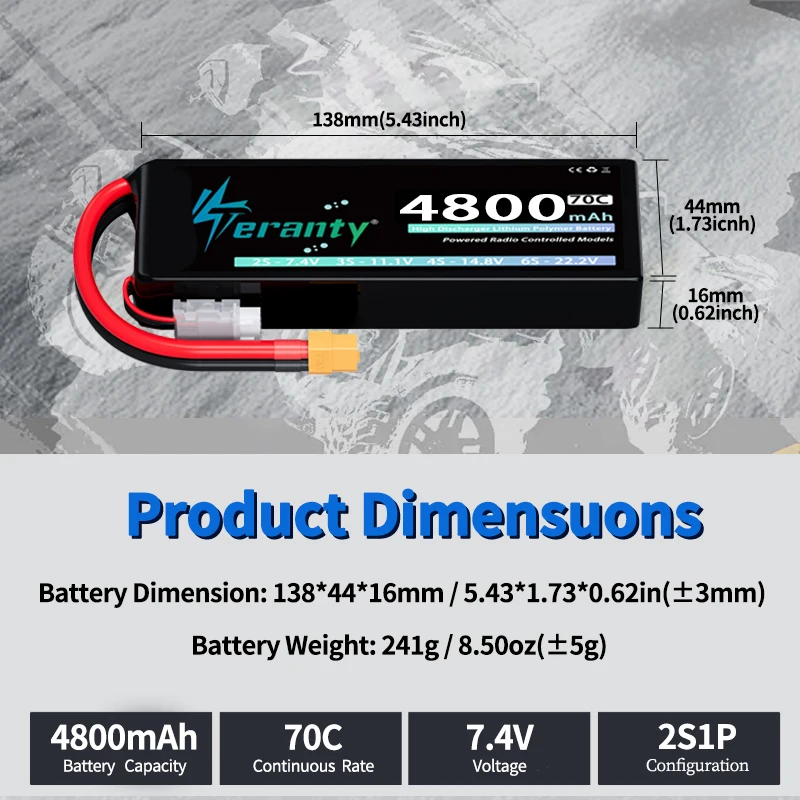 Batería Lipo TERANTY para RC FPV con conector XT60 XT90 - imagen 5