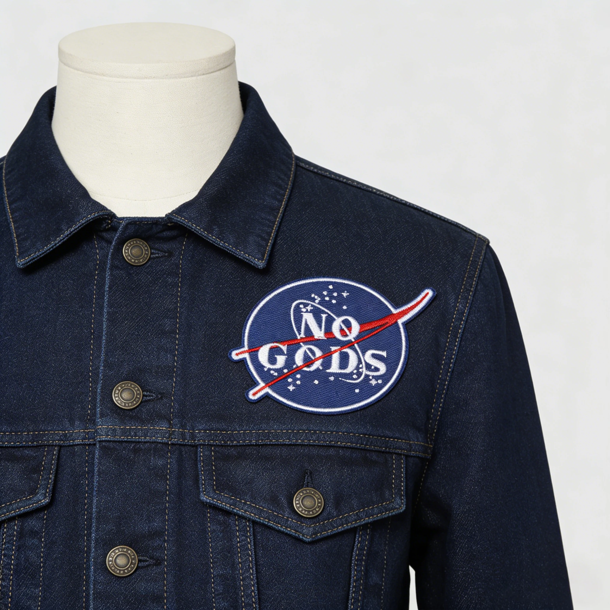 Parche bordado termoadhesivo No Gods No Master punk DIY para gorra - imagen 5