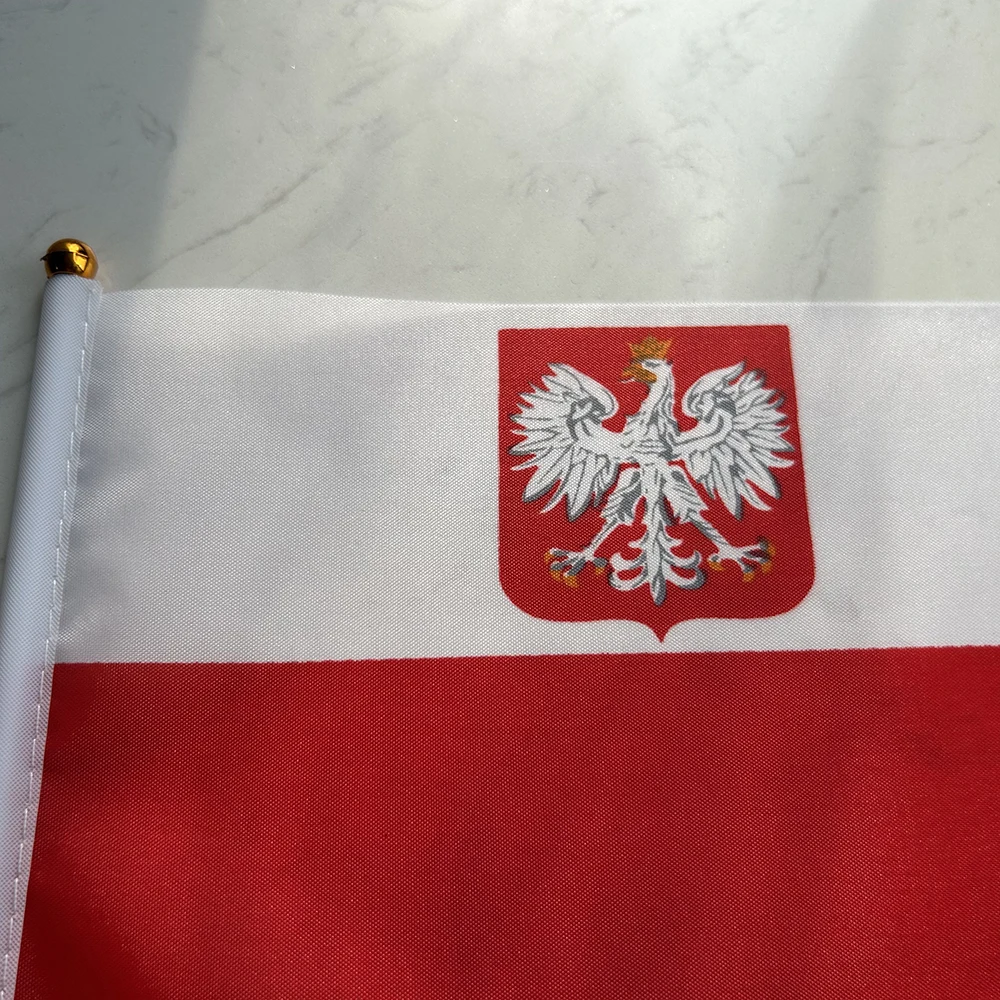 Bandera de Polonia águila poliéster con asta plástica - imagen 5