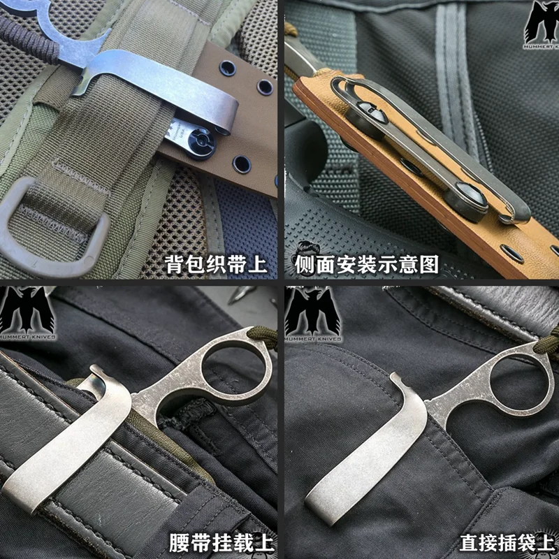Clip Táctico de Titanio para EDC con Protector de Navaja Cuero - imagen 5