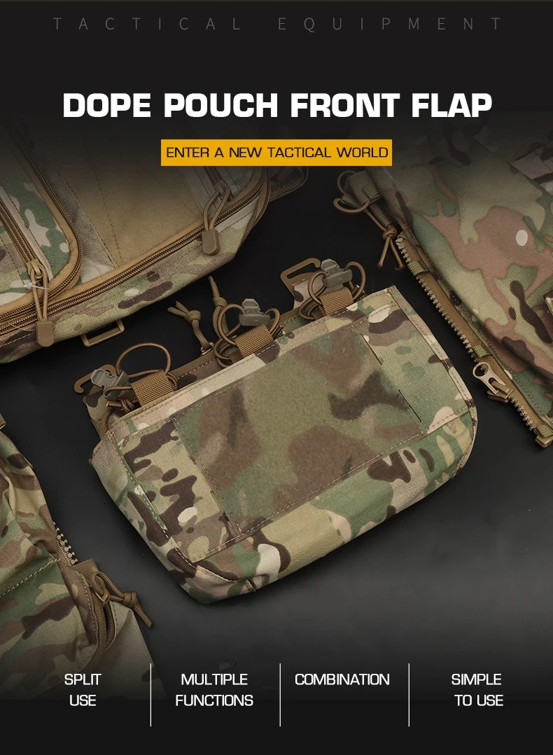 Riñonera táctica DOPE vista frontal con solapa y velcro