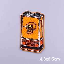 Parche bordado termoadhesivo calavera punk motero – para ropa