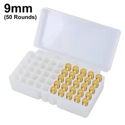 Caja munición pistola 9 mm con cerradura de PP resistente y seguro