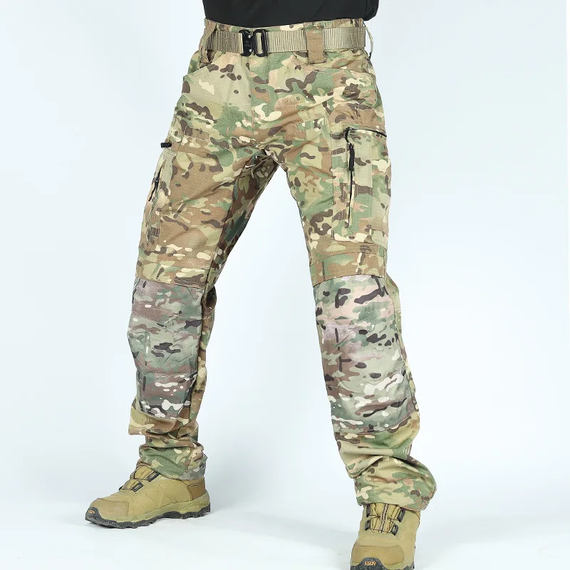 Pantalón táctico cargo impermeable multibolsillos para senderismo - imagen 2