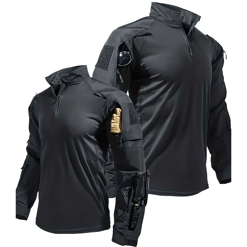 Camisa táctica hombre manga larga ripstop con múltiples bolsillos
