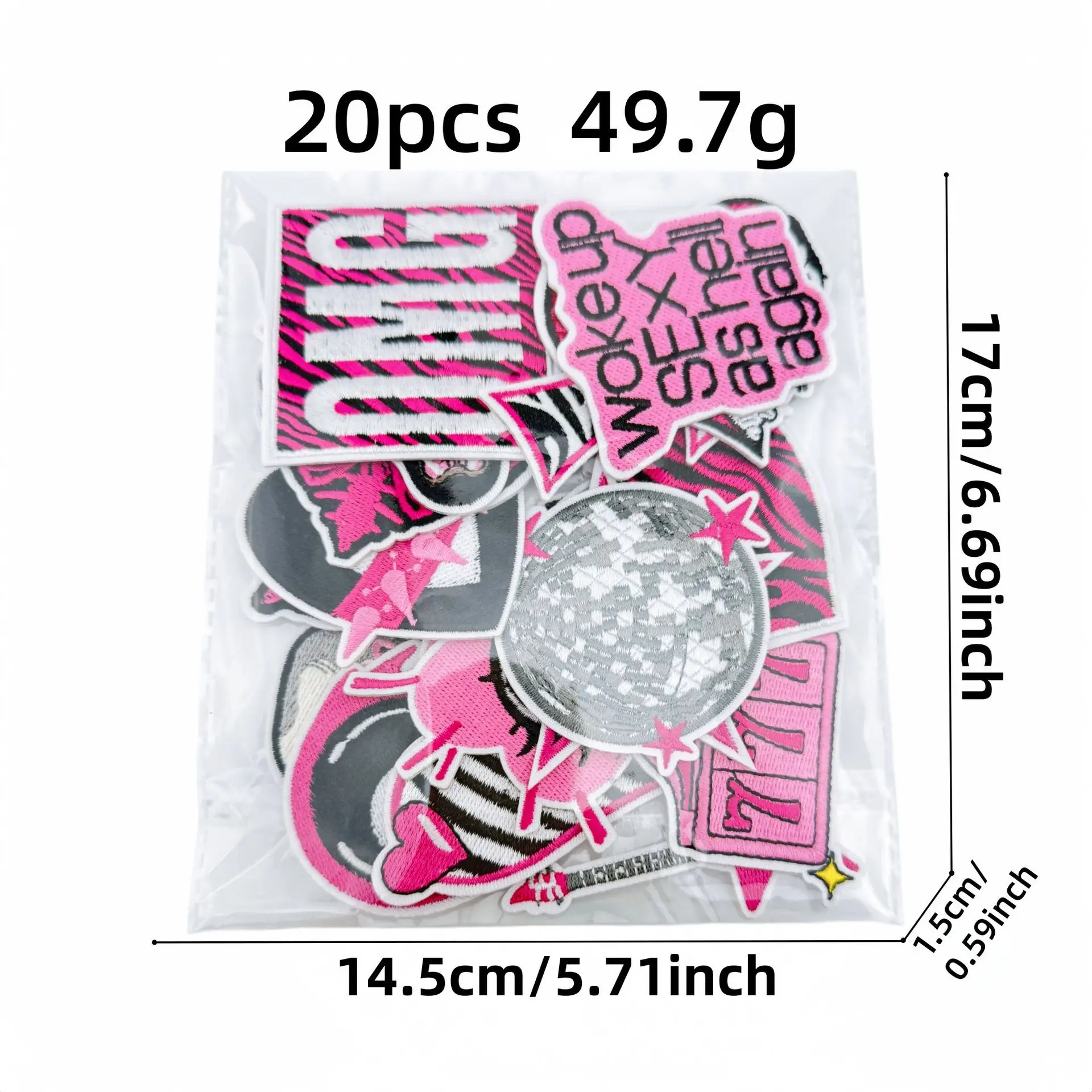 Parche termoadhesivo gótico fucsia calavera y corazón para chaquetas - imagen 4