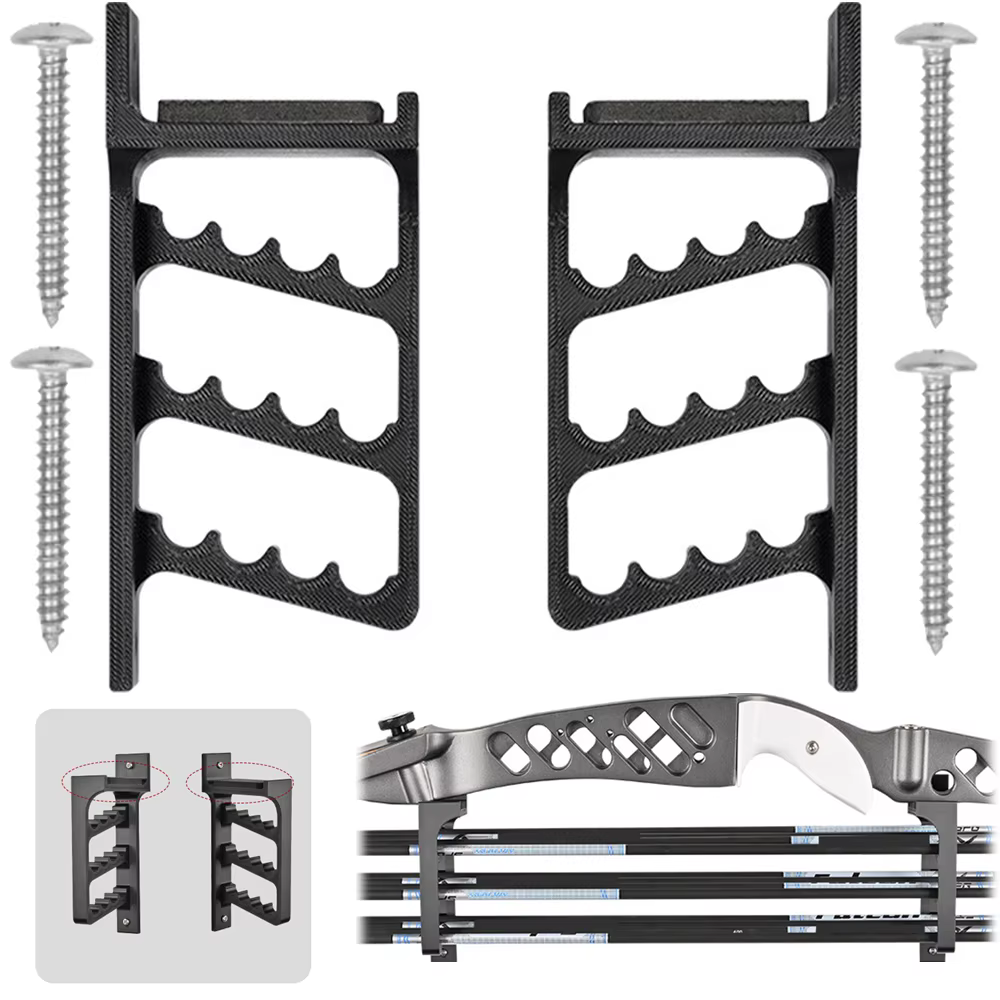 Soporte de pared para arco y flechas – 12 ranuras almacenamiento