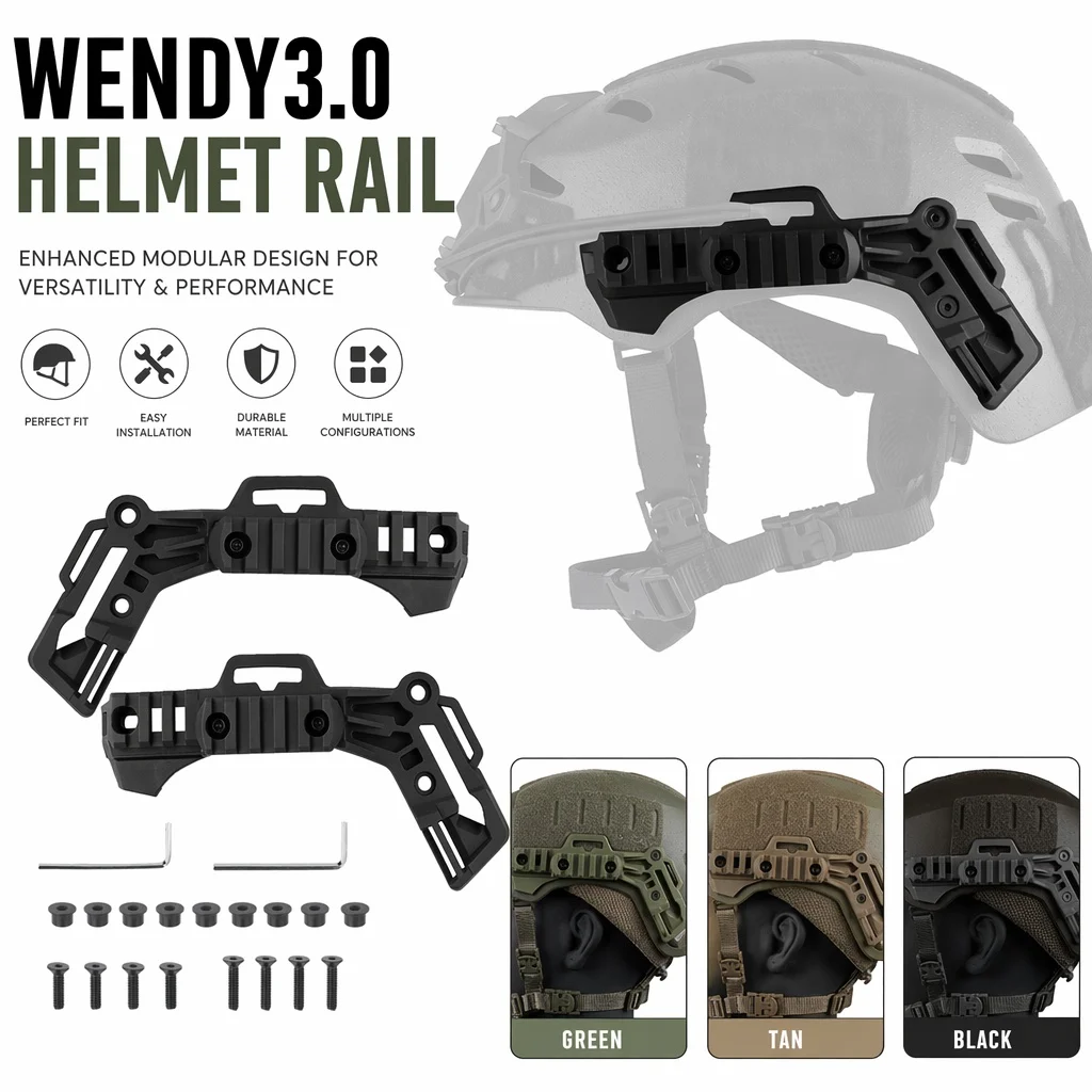 Adaptador de riel lateral con montura para casco táctico