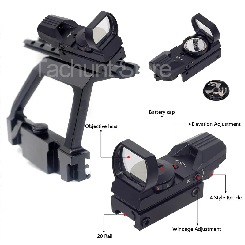 Mira punto rojo y verde MI AK Mount HD101 – Colimador réflex 4 puntos - imagen 4