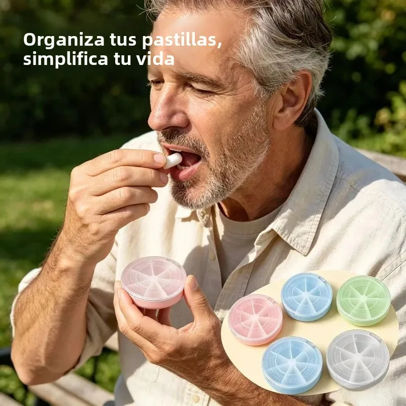 Pastillero digital transparente giratorio para viaje - imagen 4