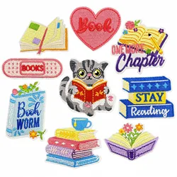 Parche bordado termoadhesivo libro romántico para planchar