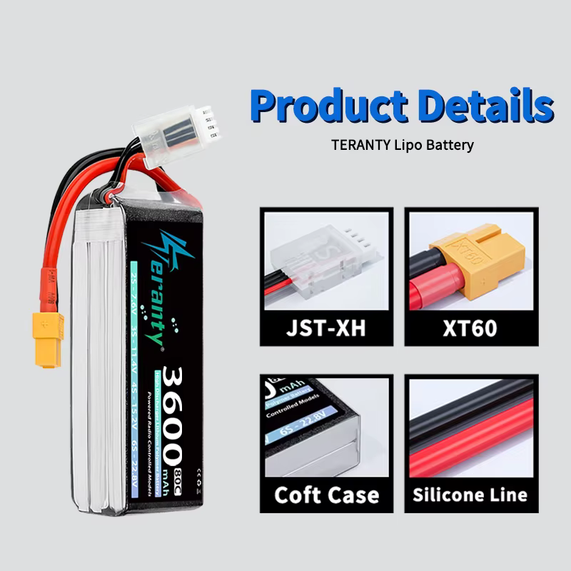 TERANTY Batería LiPo para conector XT60, FPV y vehículos - imagen 4