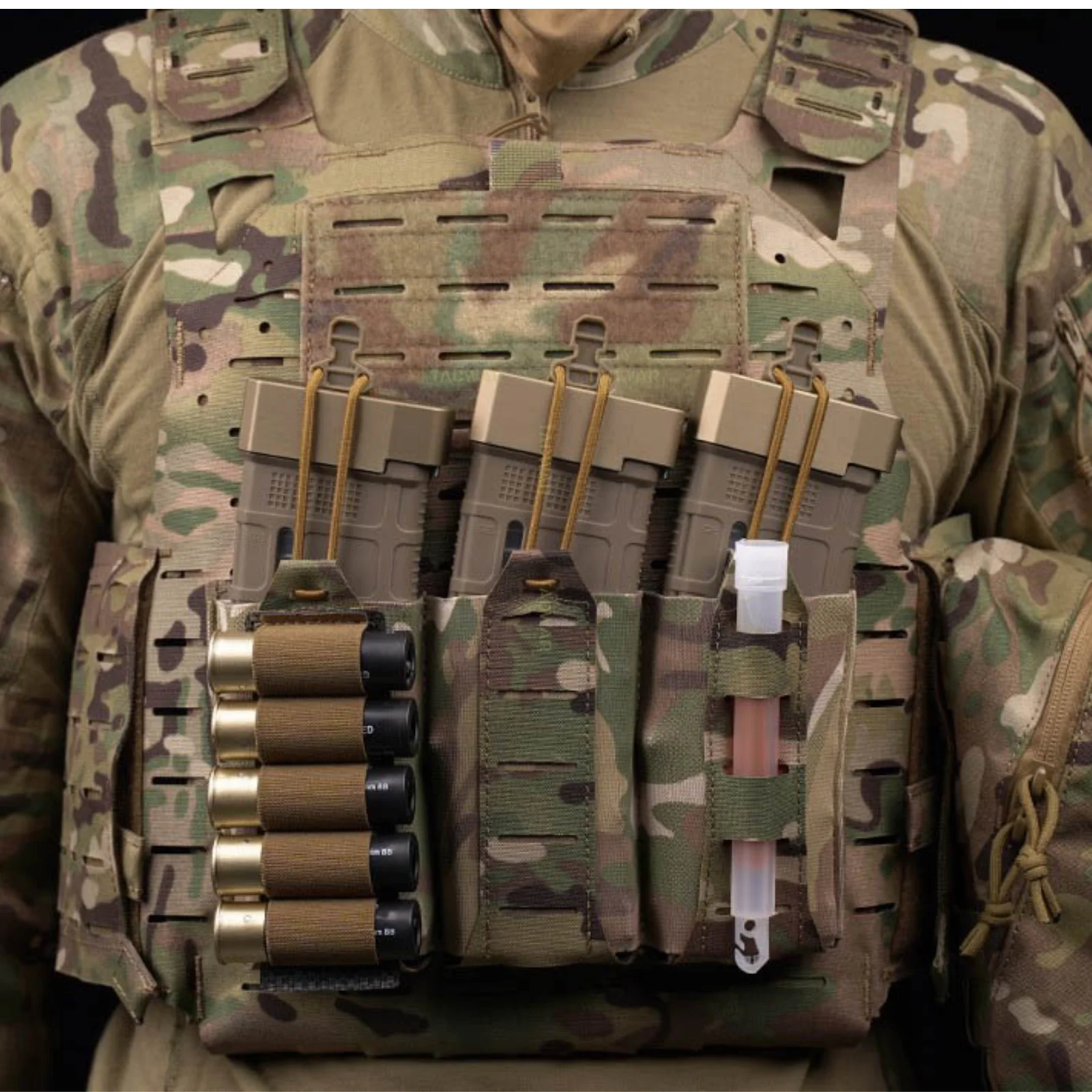 Portacargador táctico elástico MOLLE para escopeta, caza y airsoft - imagen 4