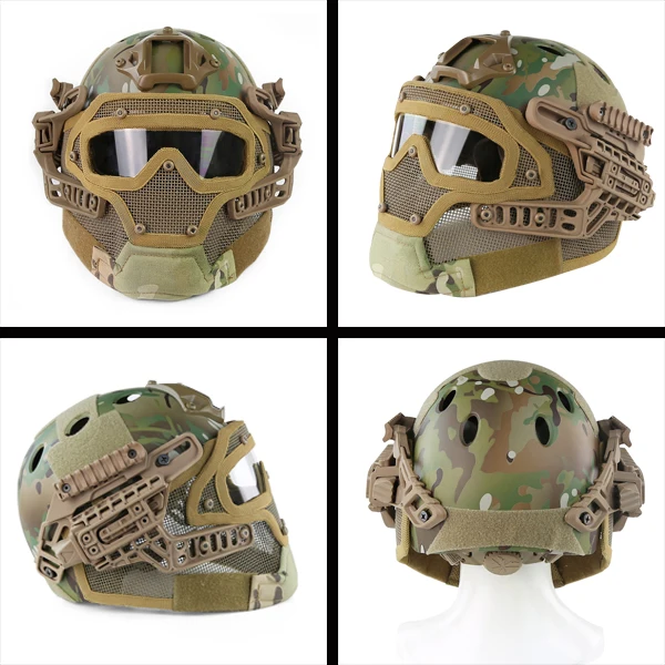 Casco táctico con malla de acero para airsoft, paintball y tiro - imagen 2
