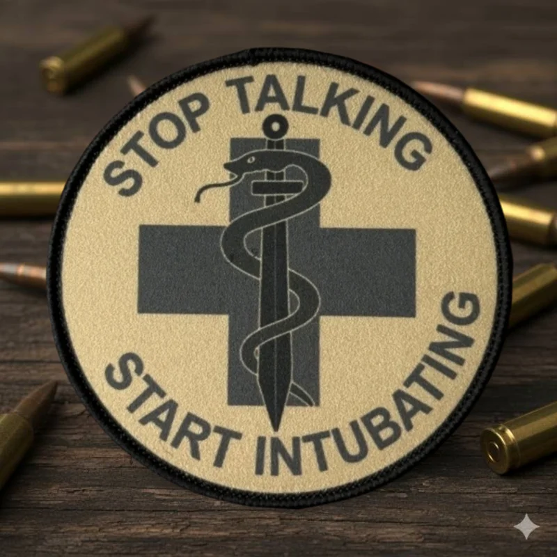 Parche táctico Combat Medic Stop Talking con velcro para chaleco - imagen 2