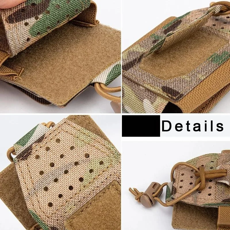 Funda táctica MOLLE para walkie-talkie, intercomunicador abierta negra - imagen 4