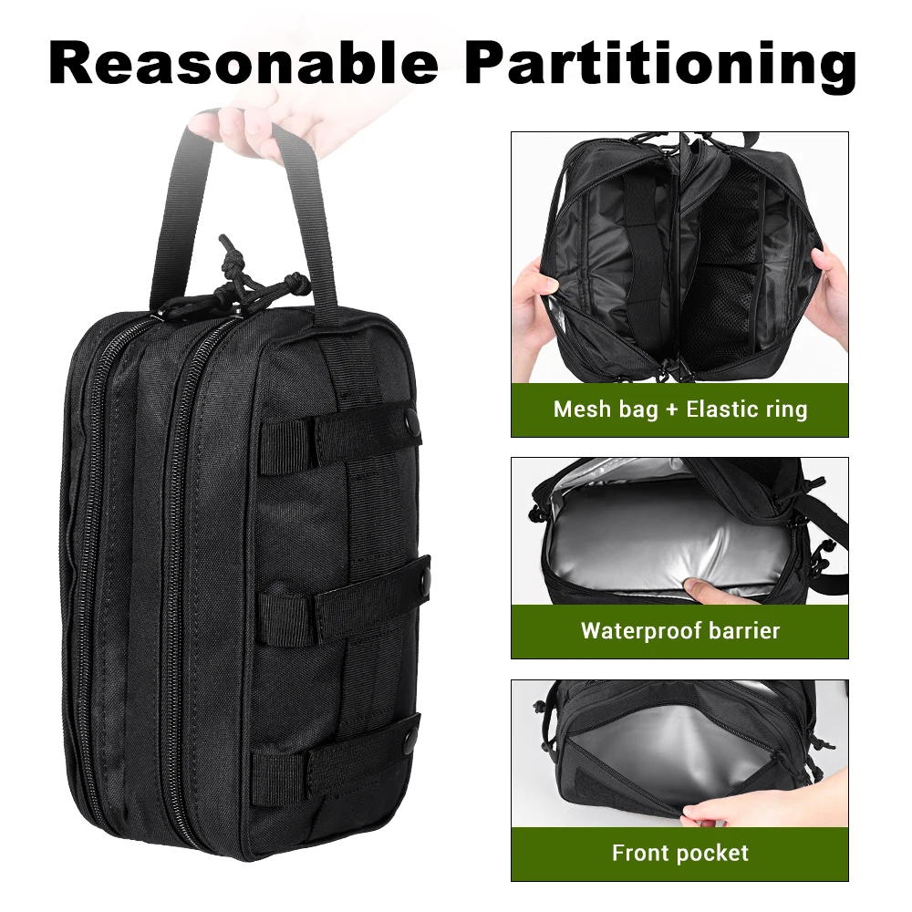 Bolsa táctica MOLLE organizador EDC modular para artículos aseo - imagen 3