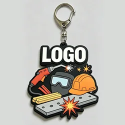 Llavero de goma blanda 2D personalizado con logo en PVC