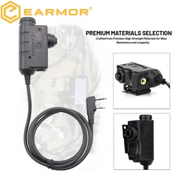 EARMOR M51 PTT Adaptador de comunicación táctico por jack auriculares