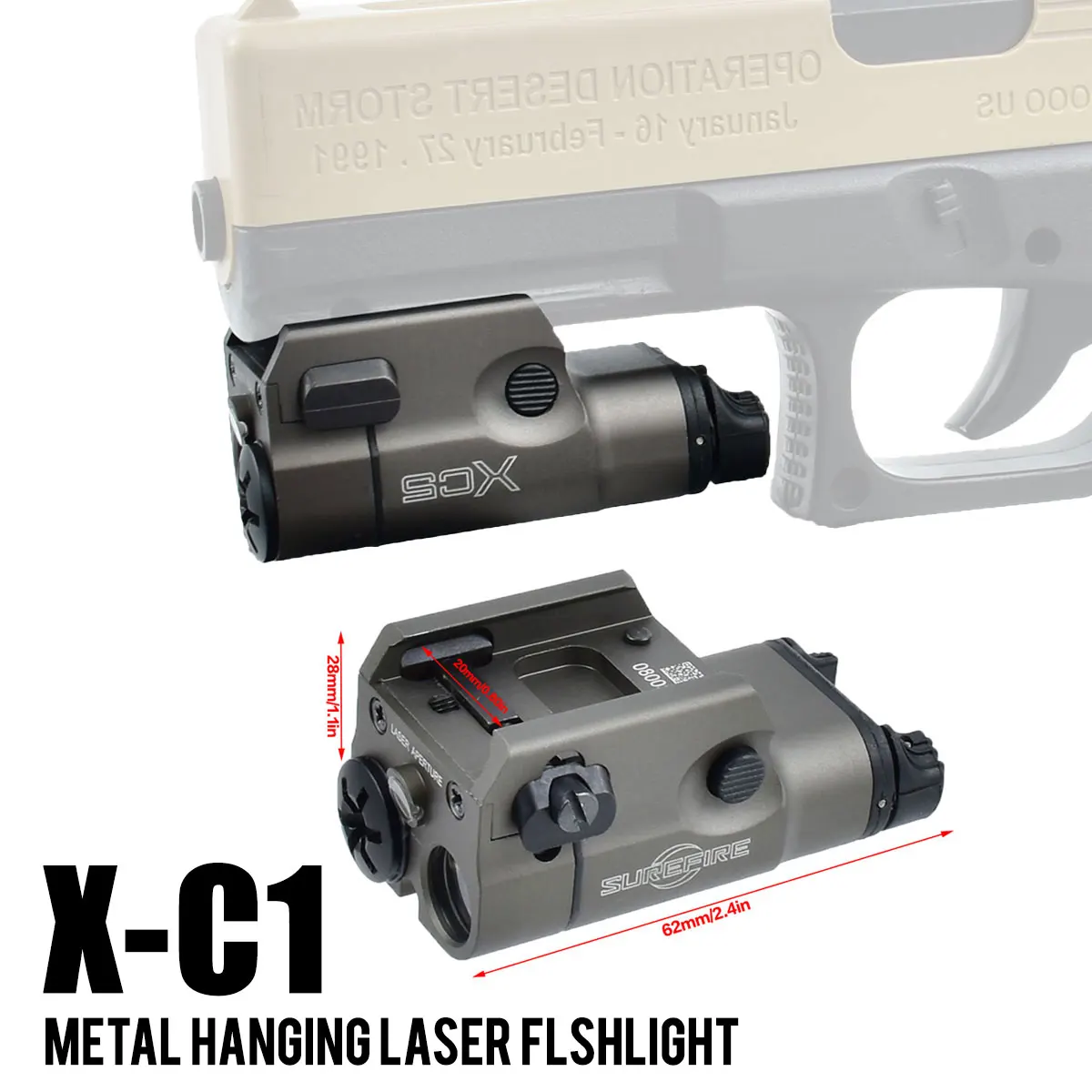 SureFire Linterna táctica X-C-1/X-C-2 para pistola Picatinny