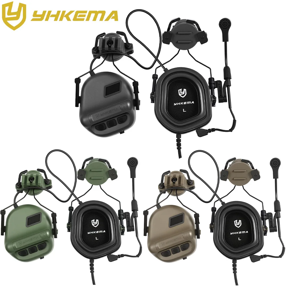 YHKEMA E80 orejeras tácticas reducción de ruido con micrófono tiro - imagen 2