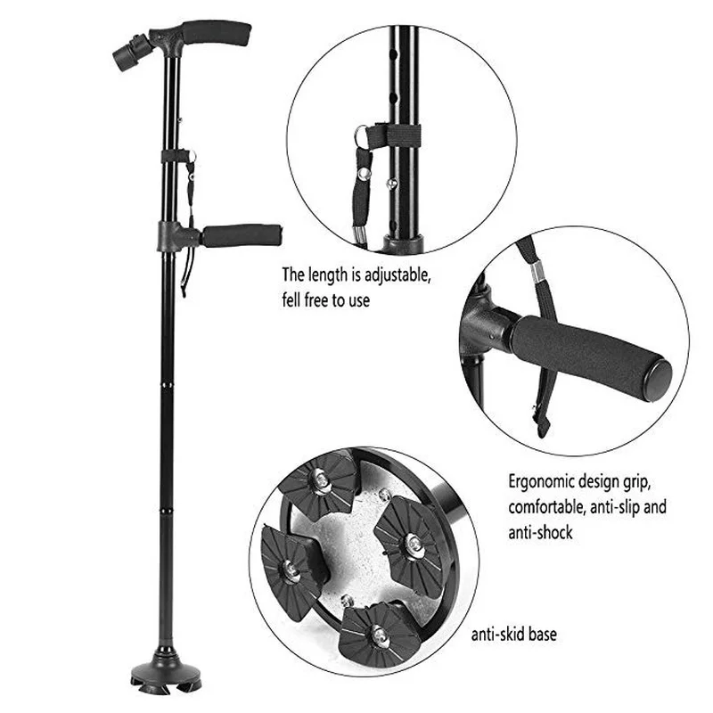 Bastón trekking telescópico con linterna – Plegable y doble mango - imagen 3
