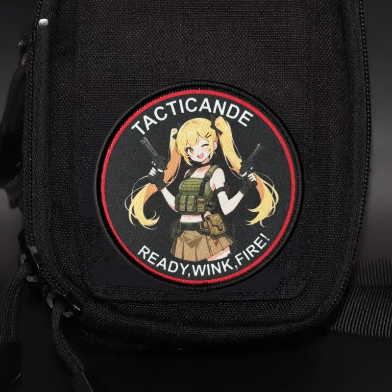 Parche táctico anime chica impreso con gancho y bucle para ropa - imagen 2