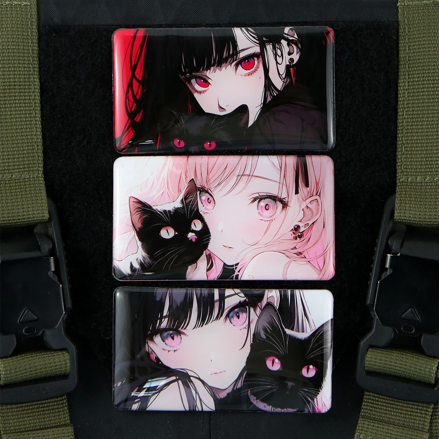 Parche bordado anime – gato negro y niña para ropa - imagen 4