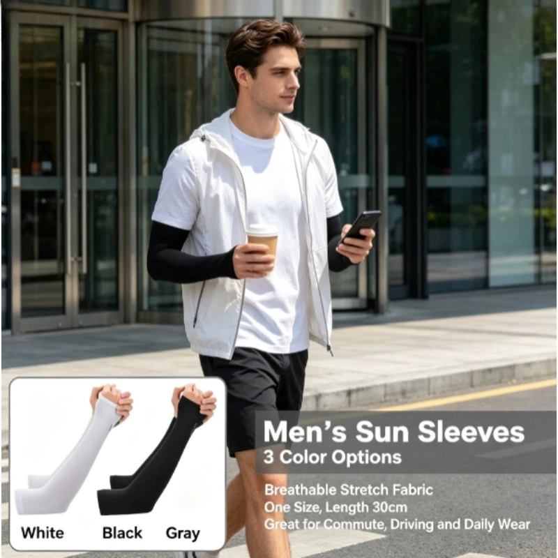 Mangas brazos seda helada unisex – Protección solar UV ciclismo y trabajo