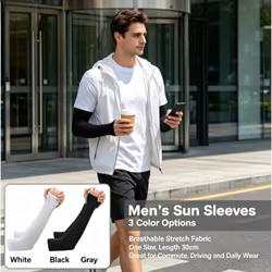 Mangas brazos seda helada unisex – Protección solar UV ciclismo y trabajo