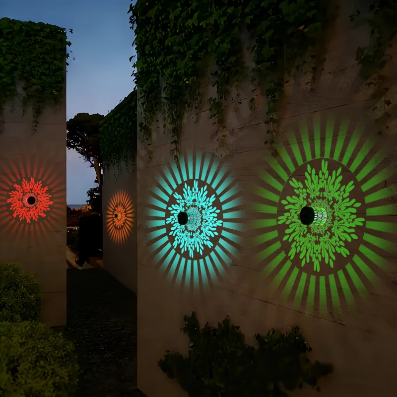 Luces solares LED flor de peonía para jardín, pared y escaleras - imagen 4