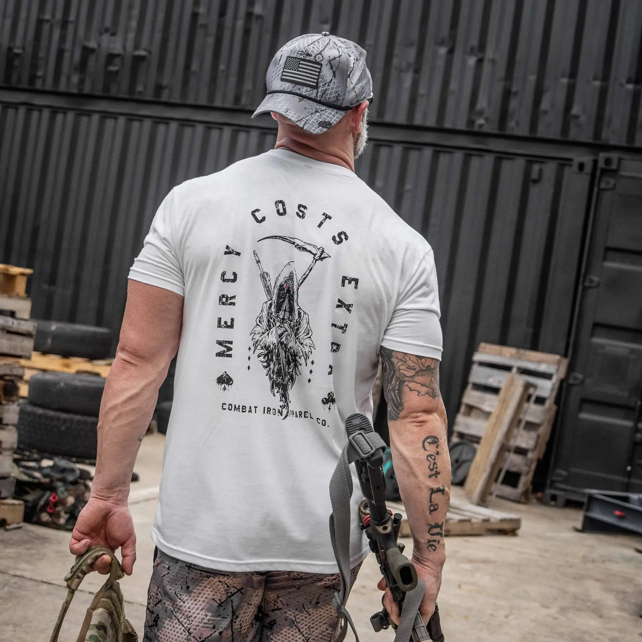 Mercy Costs Extra camiseta militar Combat Iron de algodón para hombre - imagen 2