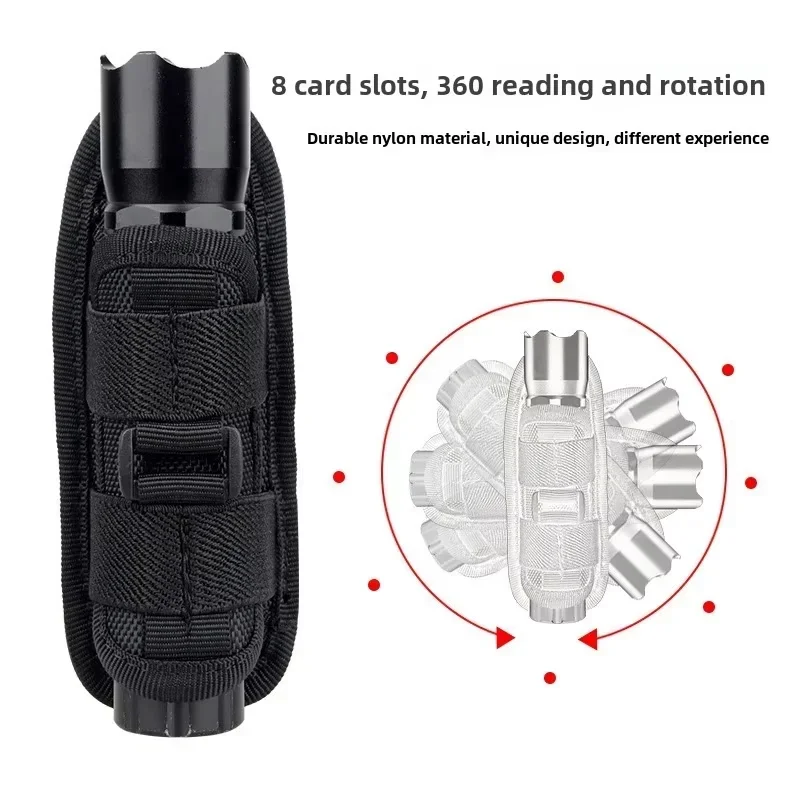 Funda táctica para linterna con clip de cinturón giratoria - imagen 3