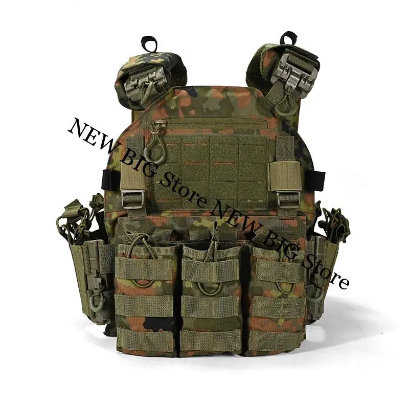 Chaleco táctico MOLLE Flecktarn panel triple nailon anti salpicaduras - imagen 5