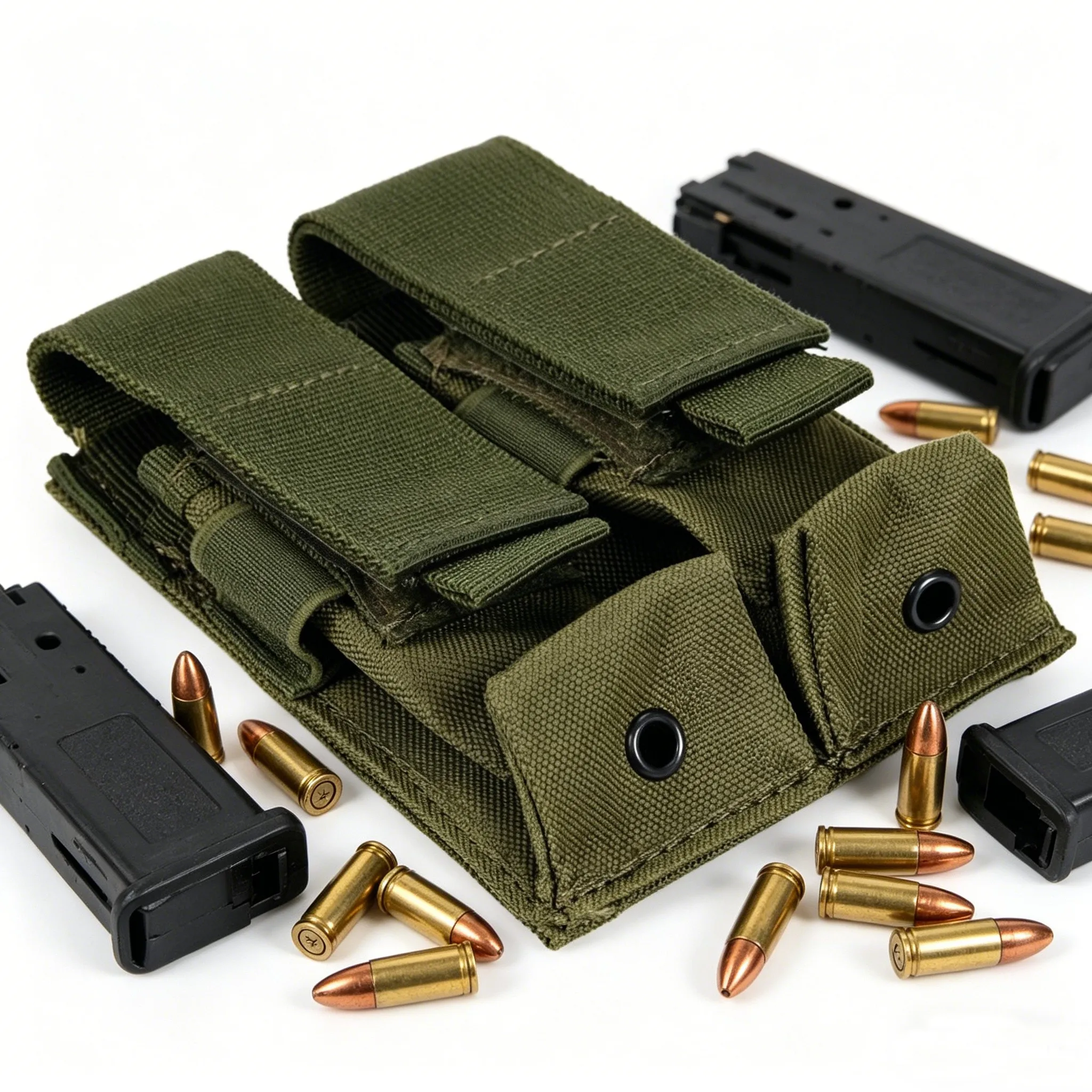 Portacargador táctico MOLLE ajustable para cargadores 9mm en chaleco - imagen 3