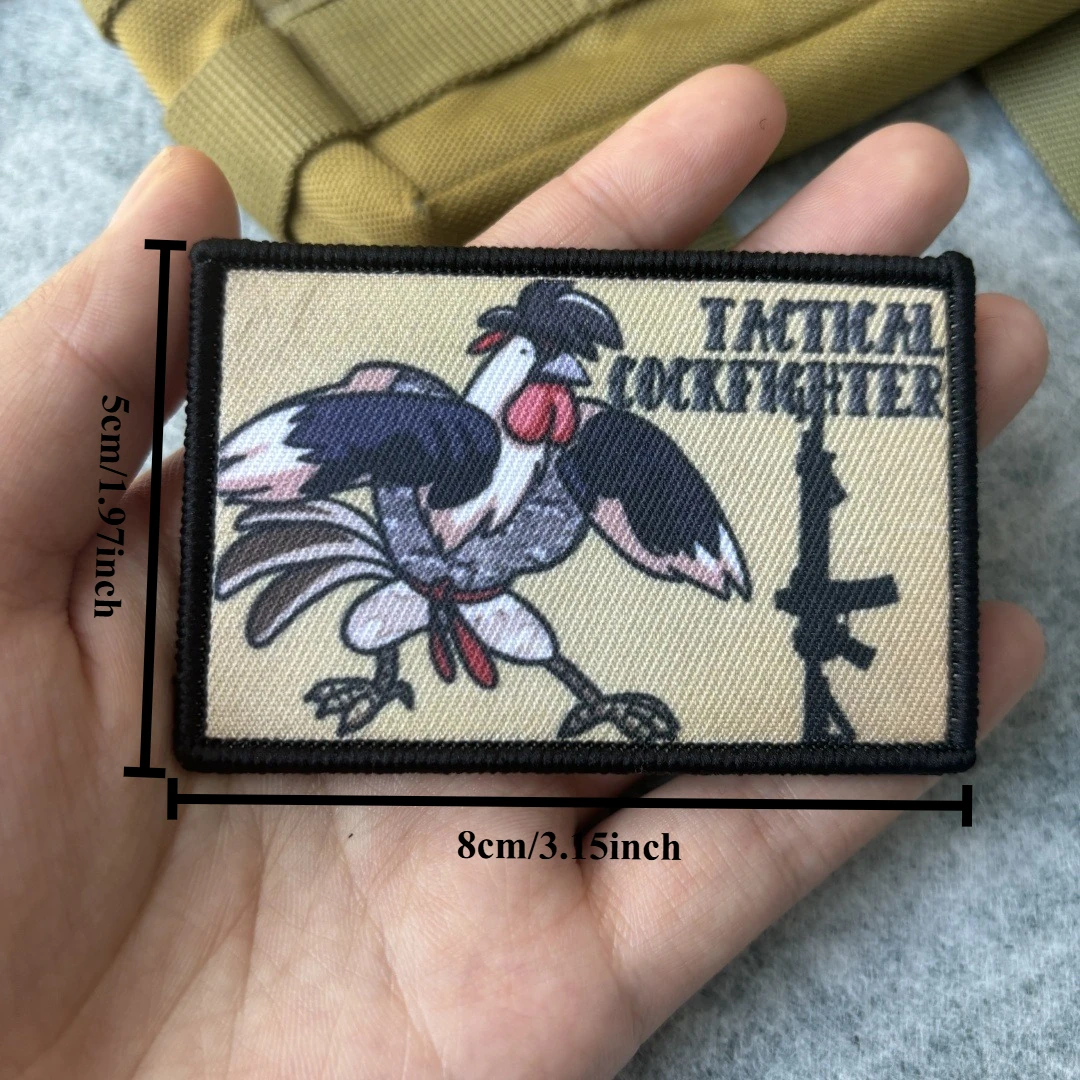 Parches tácticos mochila gancho y bucle cuervo con gallo combate