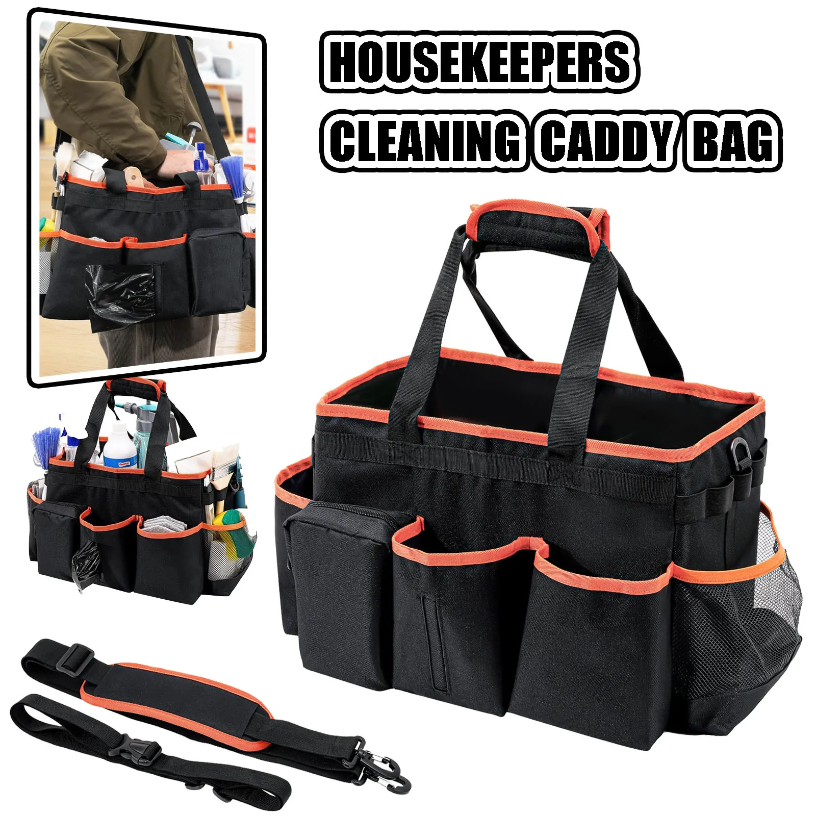 Bolsa de transporte plegable organizadora para artículos de limpieza